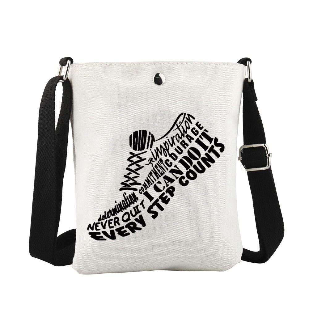 1181 Runner Quotes Crossbody Bag Jogger Shoe Gift Jogger Inspirational Gift